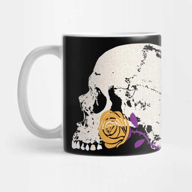 The Skull and the Gold Rose by RawSunArt